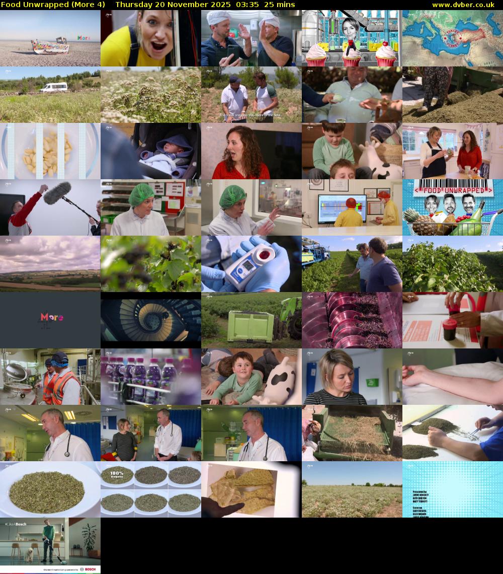 Food Unwrapped (More 4) Thursday 20 November 2025 03:35 - 04:00