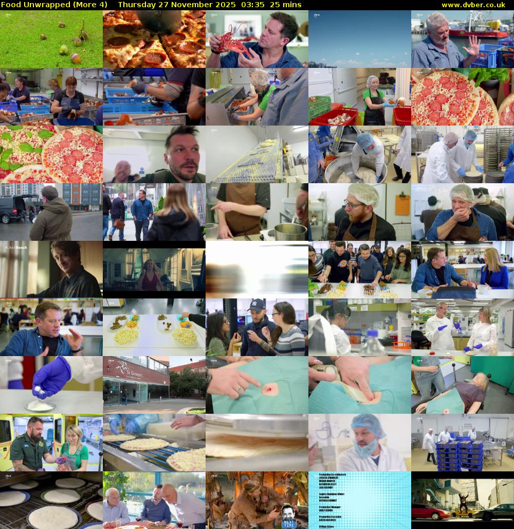 Food Unwrapped (More 4) Thursday 27 November 2025 03:35 - 04:00