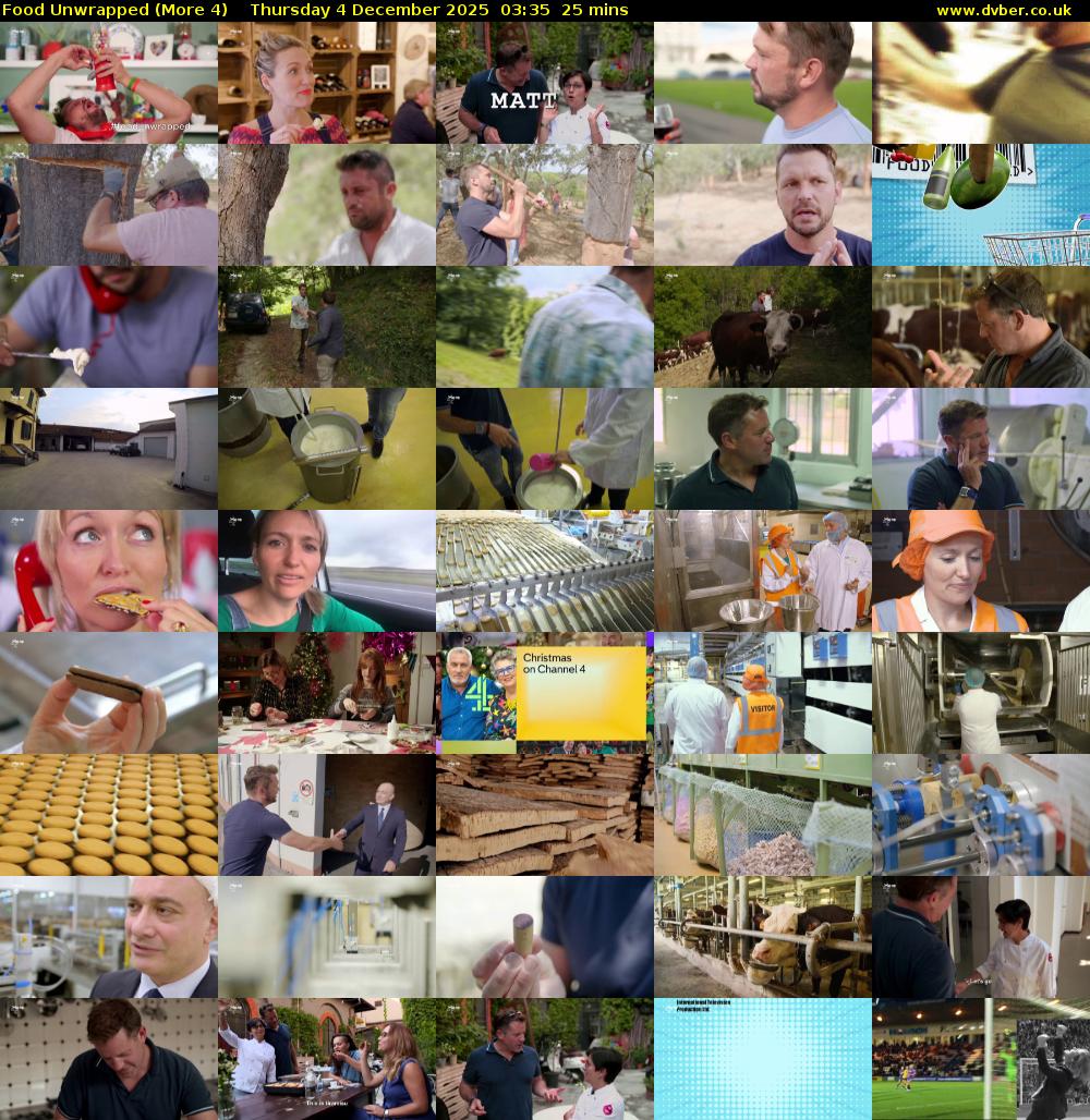 Food Unwrapped (More 4) Thursday 4 December 2025 03:35 - 04:00