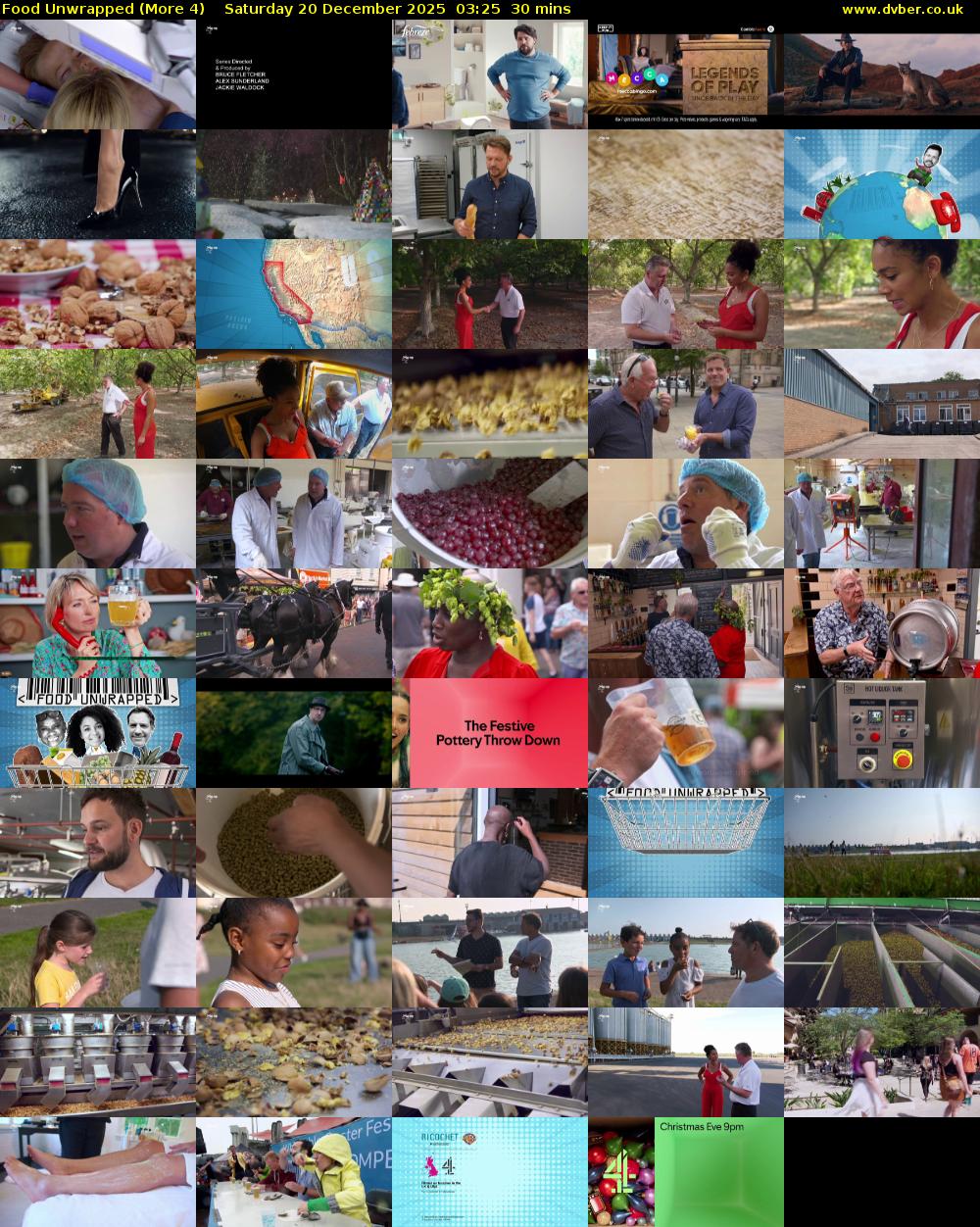 Food Unwrapped (More 4) Saturday 20 December 2025 03:25 - 03:55