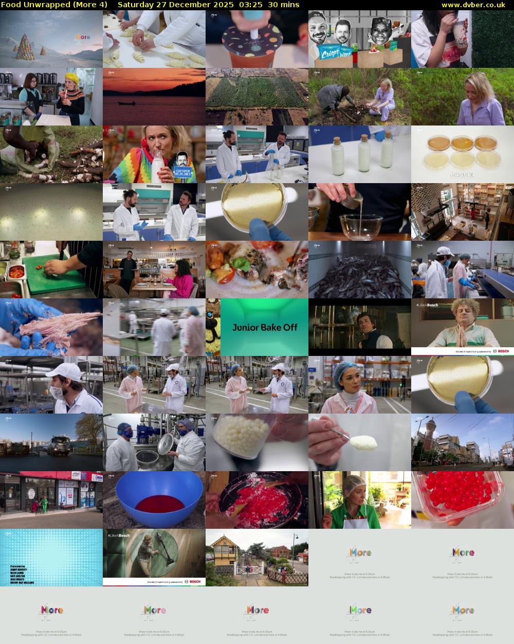 Food Unwrapped (More 4) Saturday 27 December 2025 03:25 - 03:55