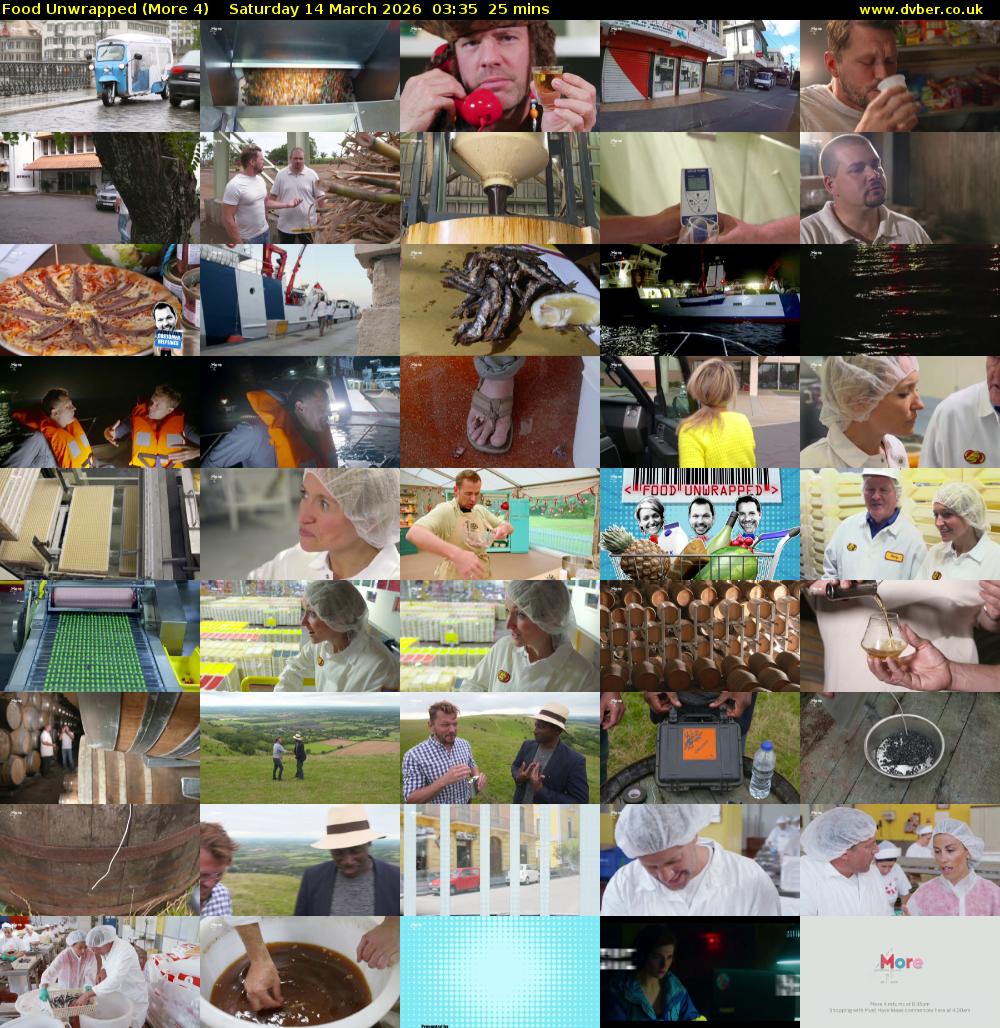 Food Unwrapped (More 4) Saturday 14 March 2026 03:35 - 04:00