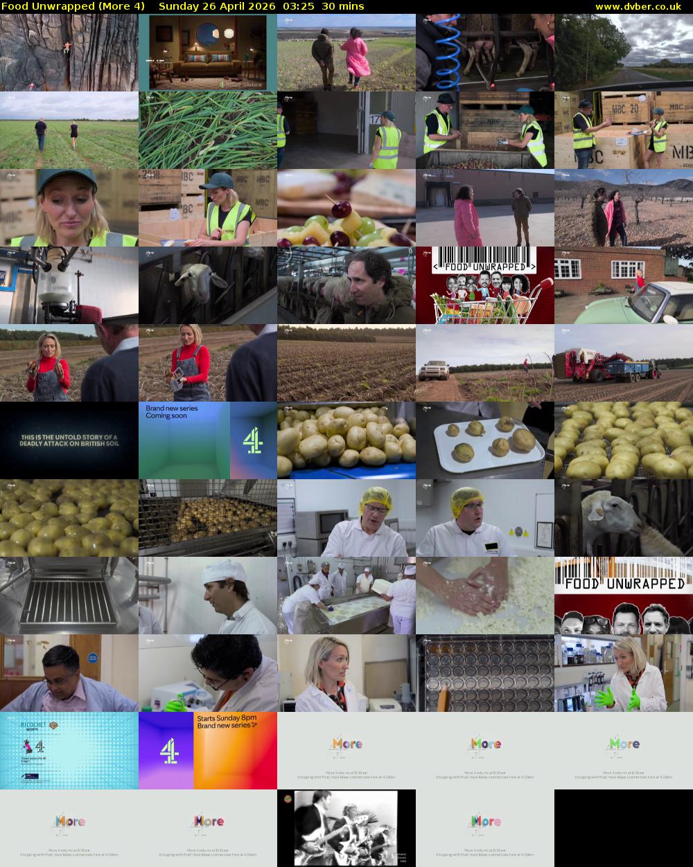 Food Unwrapped (More 4) Sunday 26 April 2026 03:25 - 03:55