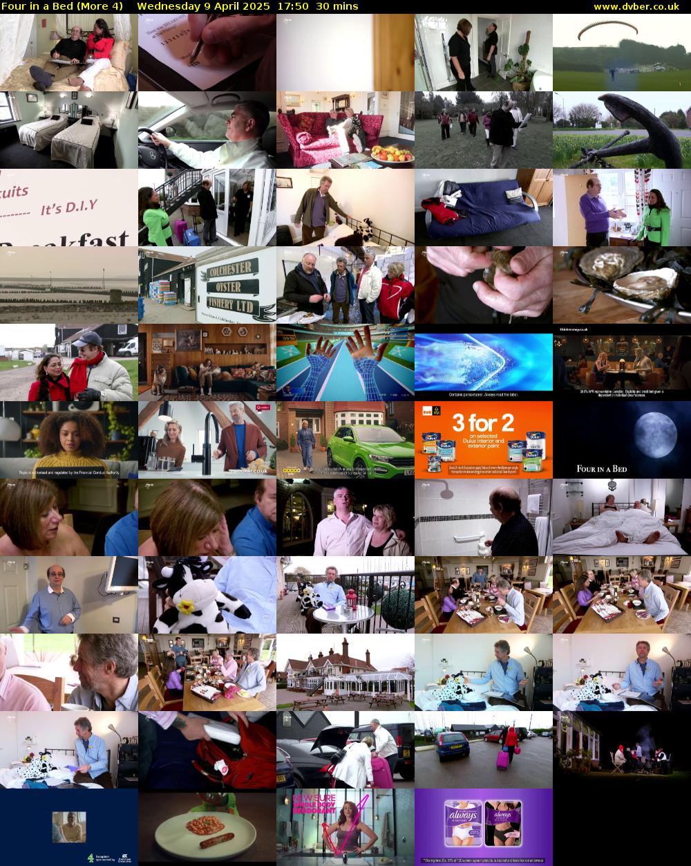 Four in a Bed (More 4) Wednesday 9 April 2025 17:50 - 18:20