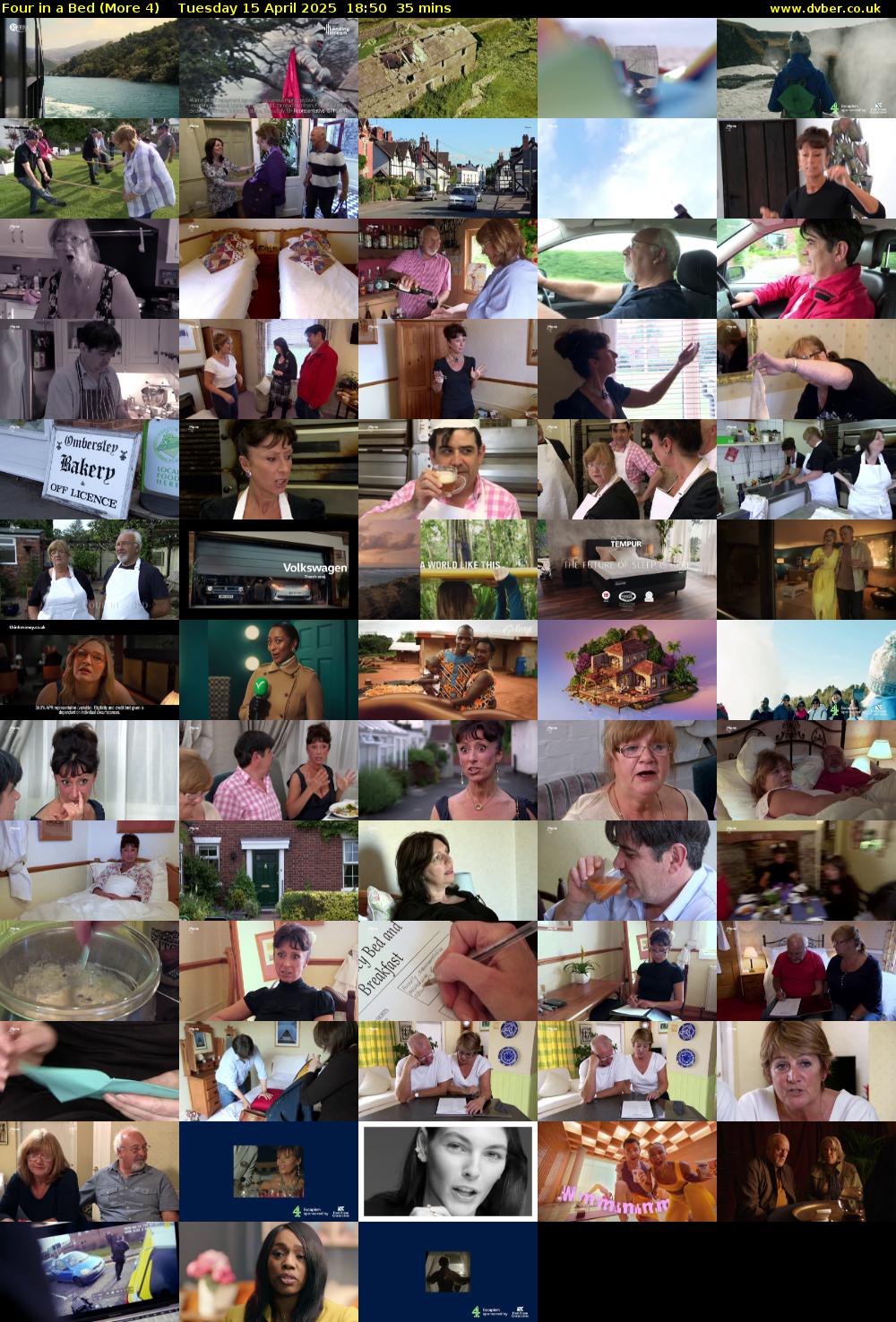 Four in a Bed (More 4) Tuesday 15 April 2025 18:50 - 19:25