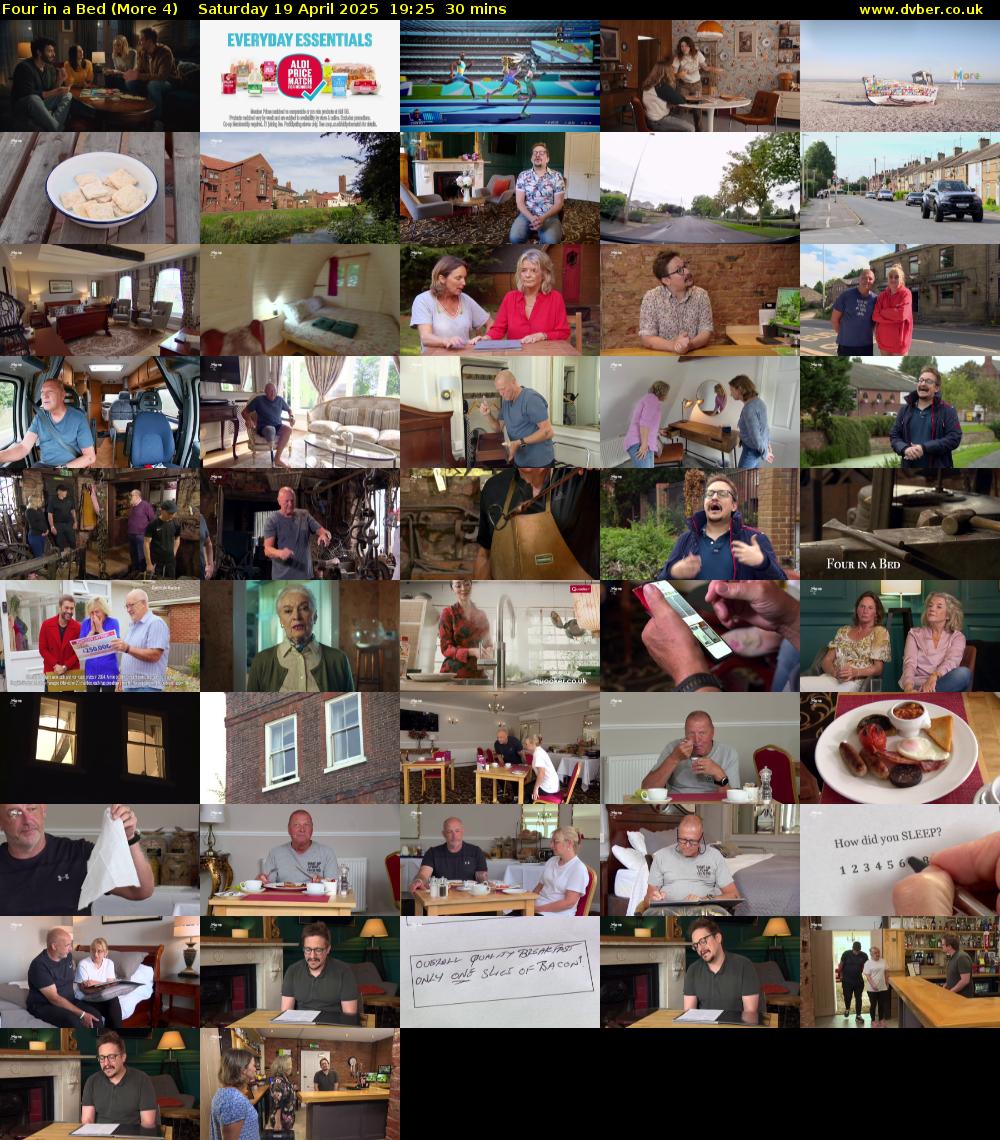 Four in a Bed (More 4) Saturday 19 April 2025 19:25 - 19:55