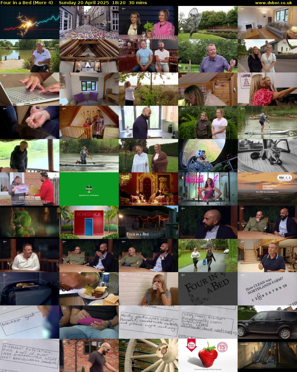 Four in a Bed (More 4) Sunday 20 April 2025 18:20 - 18:50