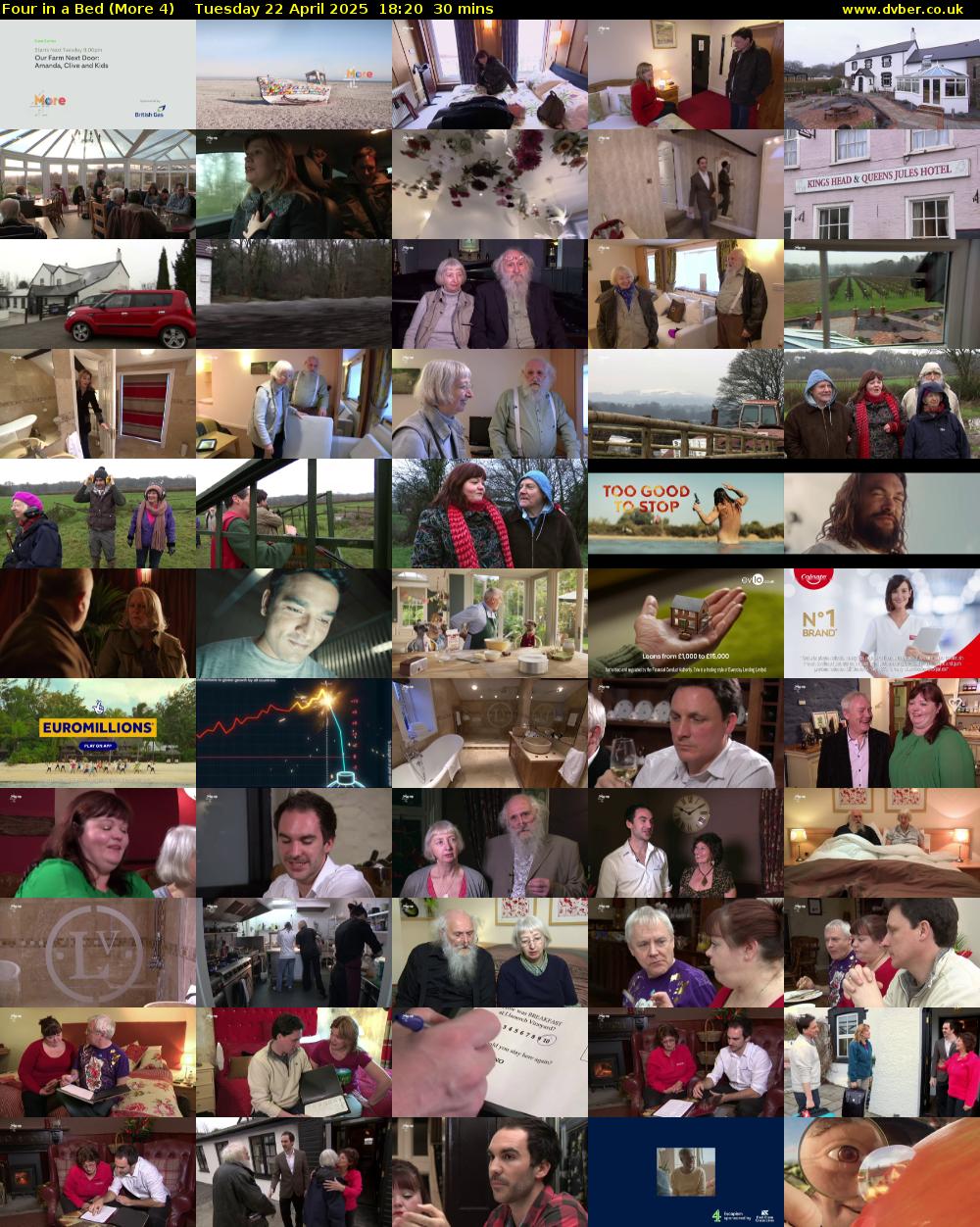 Four in a Bed (More 4) Tuesday 22 April 2025 18:20 - 18:50