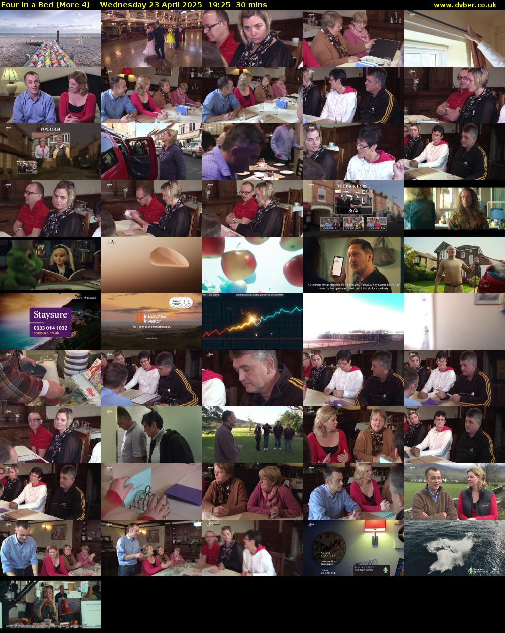 Four in a Bed (More 4) Wednesday 23 April 2025 19:25 - 19:55