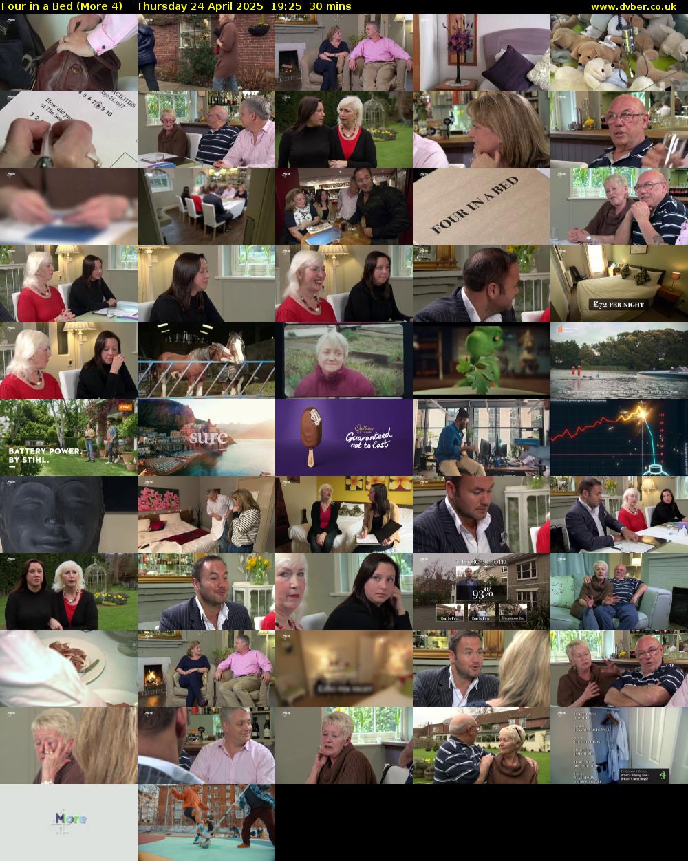 Four in a Bed (More 4) Thursday 24 April 2025 19:25 - 19:55