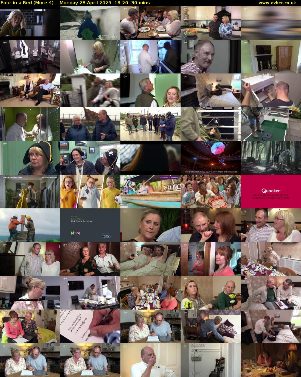 Four in a Bed (More 4) Monday 28 April 2025 18:20 - 18:50