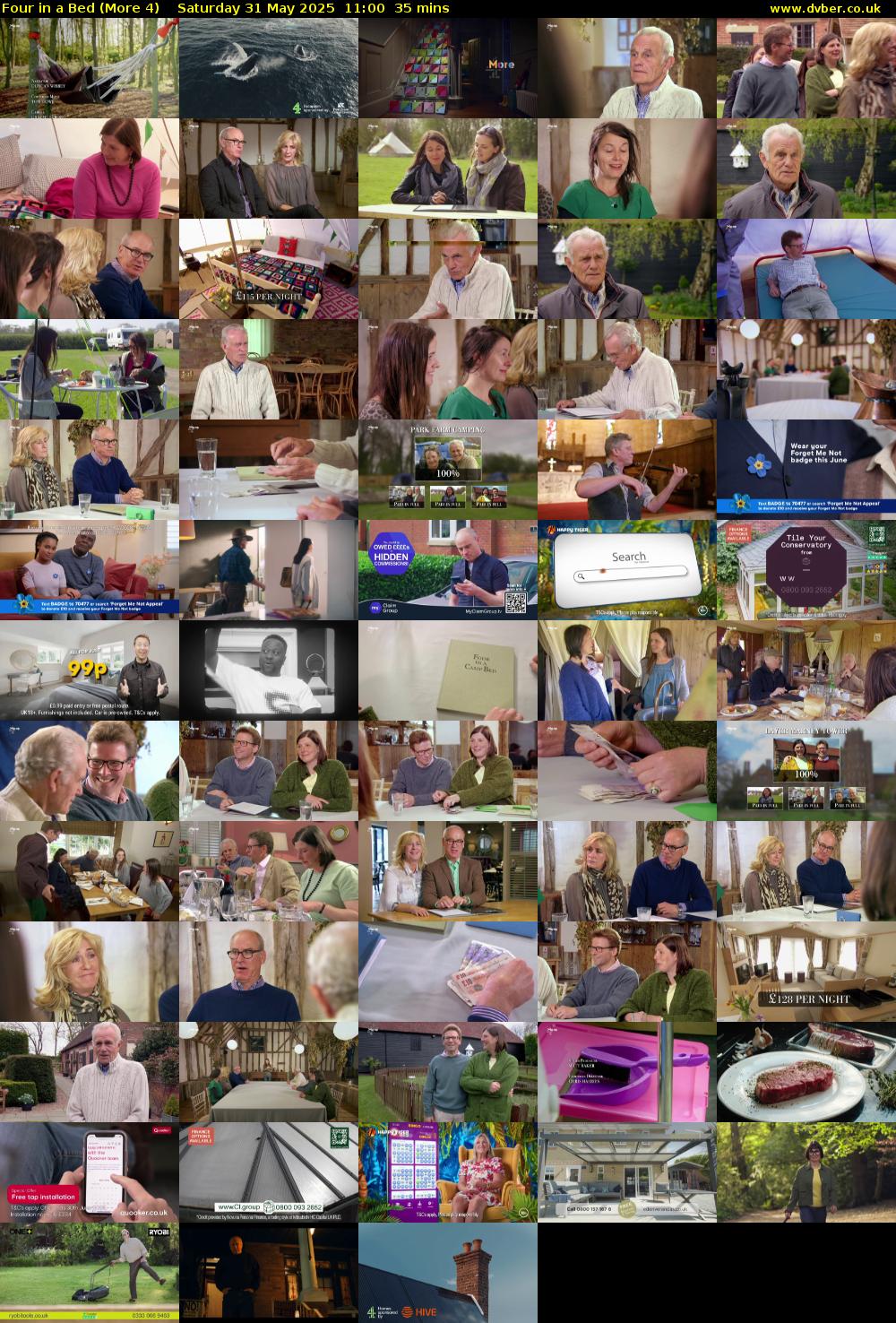 Four in a Bed (More 4) Saturday 31 May 2025 11:00 - 11:35