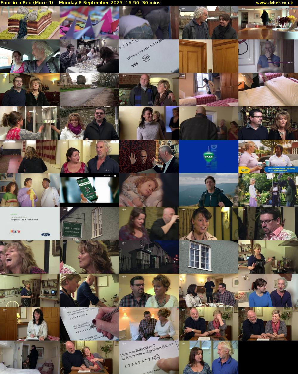 Four in a Bed (More 4) Monday 8 September 2025 16:50 - 17:20