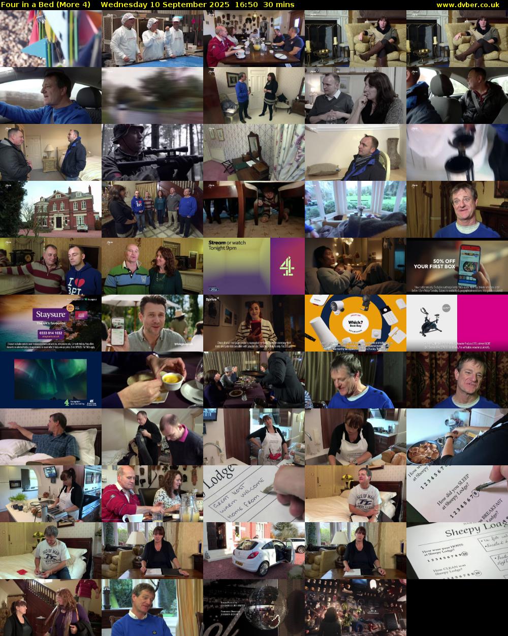 Four in a Bed (More 4) Wednesday 10 September 2025 16:50 - 17:20