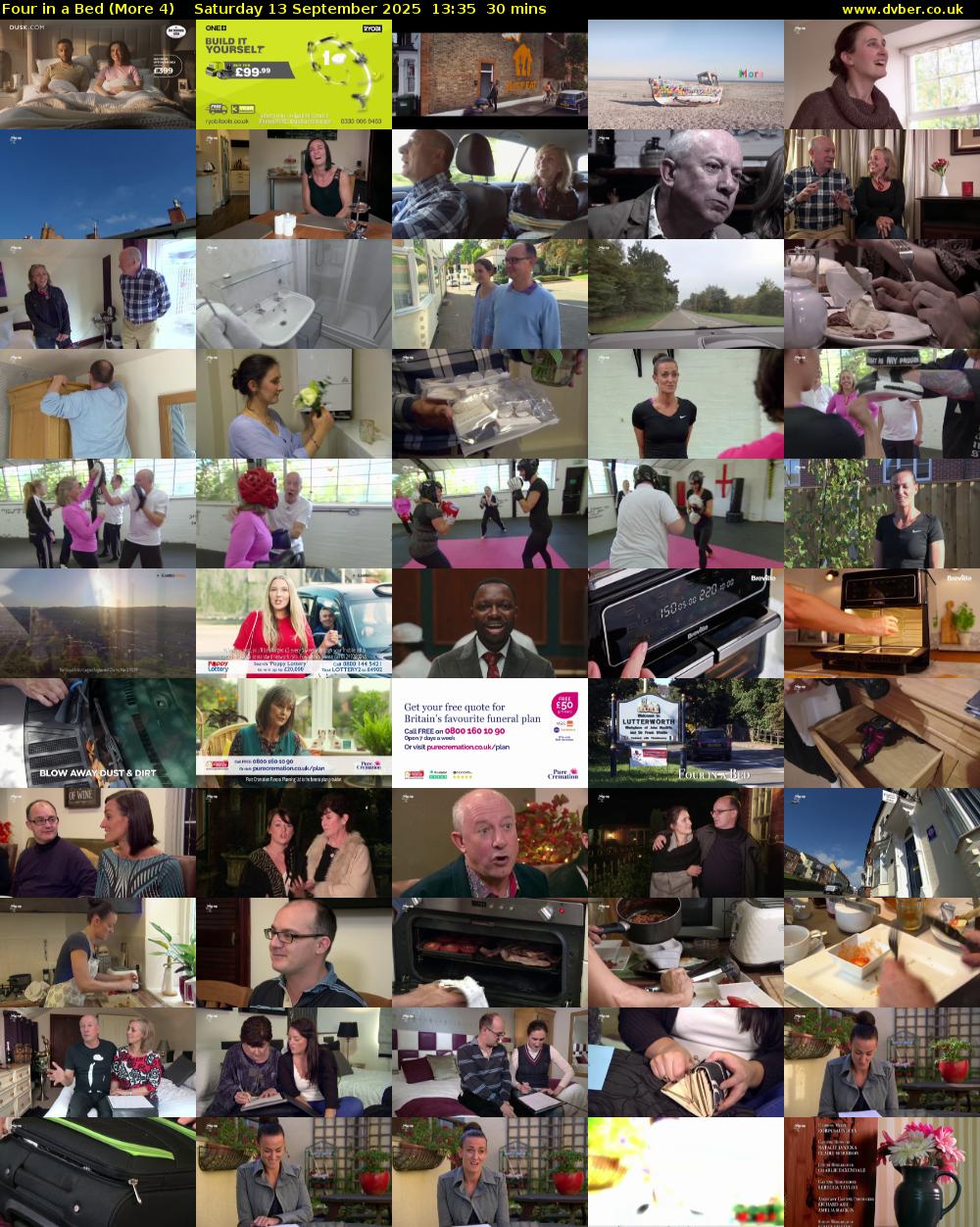 Four in a Bed (More 4) Saturday 13 September 2025 13:35 - 14:05