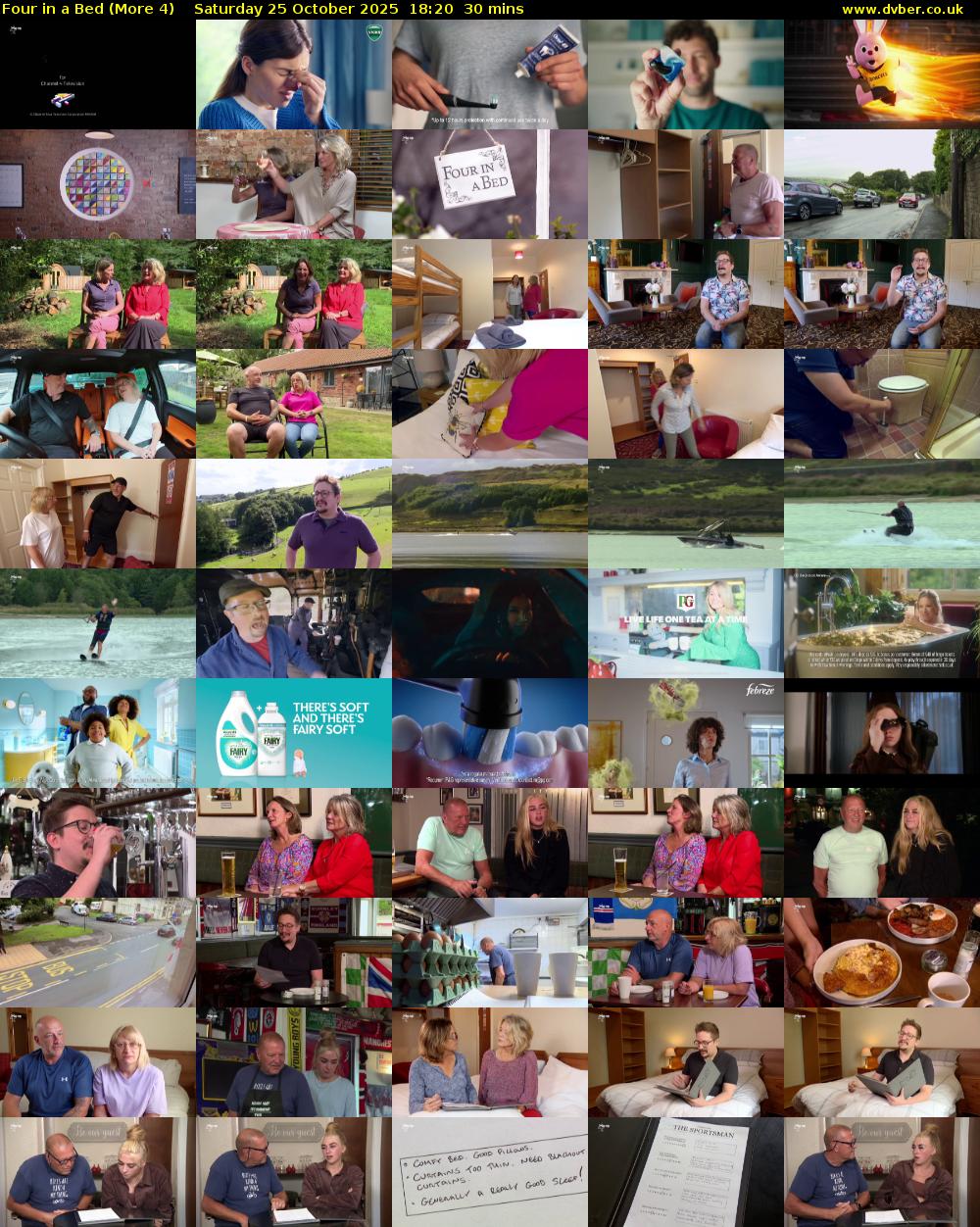 Four in a Bed (More 4) Saturday 25 October 2025 18:20 - 18:50