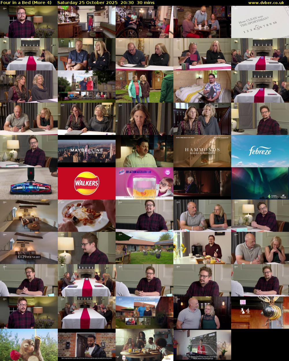 Four in a Bed (More 4) Saturday 25 October 2025 20:30 - 21:00