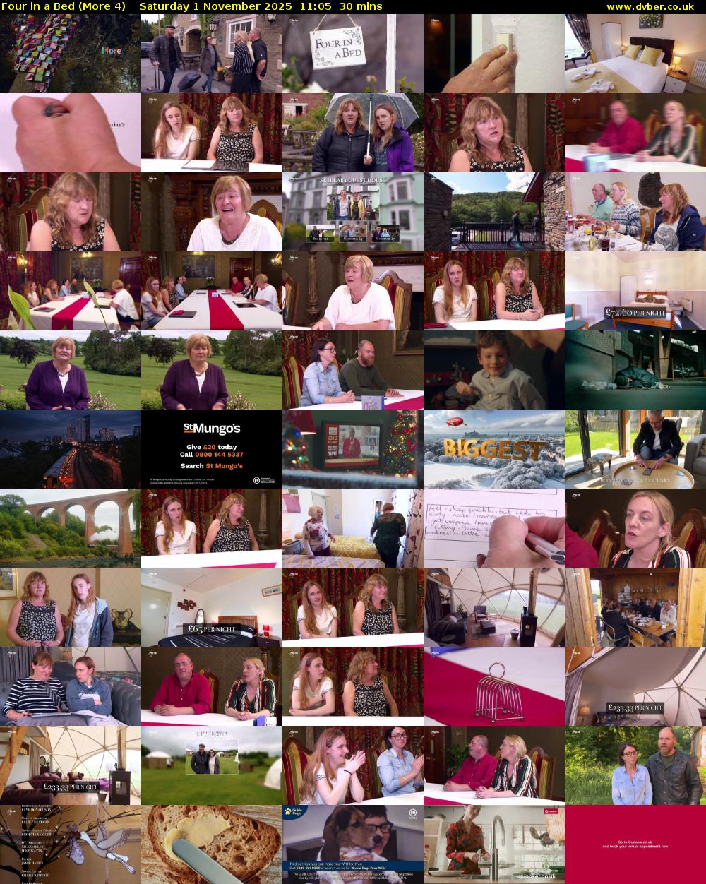 Four in a Bed (More 4) Saturday 1 November 2025 11:05 - 11:35