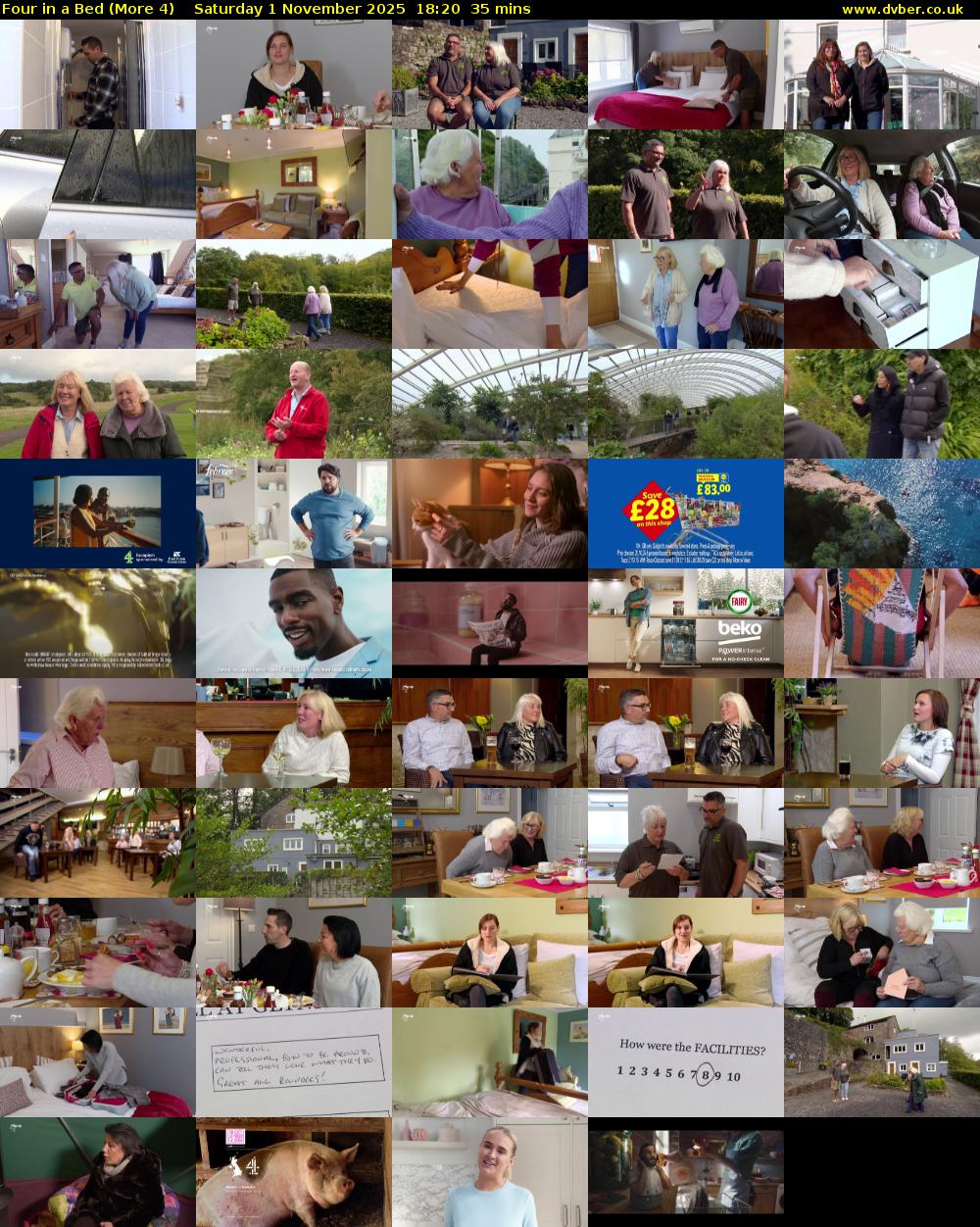 Four in a Bed (More 4) Saturday 1 November 2025 18:20 - 18:55