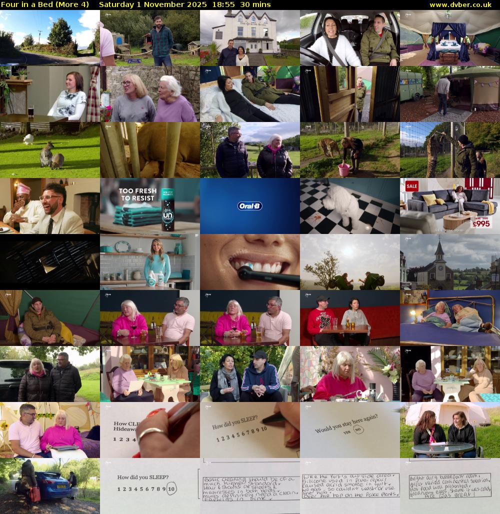 Four in a Bed (More 4) Saturday 1 November 2025 18:55 - 19:25