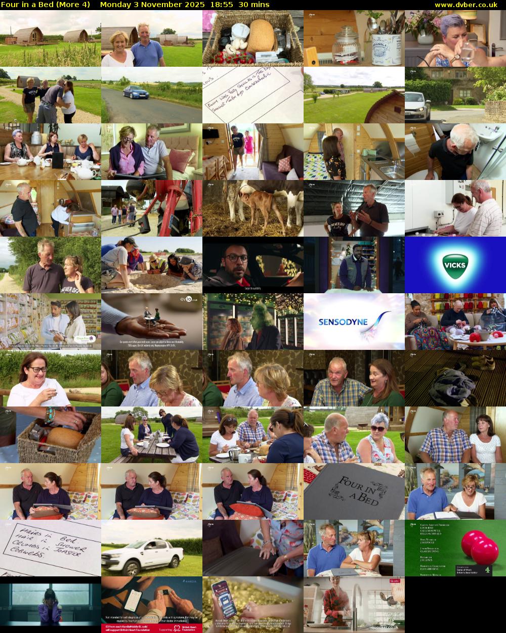 Four in a Bed (More 4) Monday 3 November 2025 18:55 - 19:25