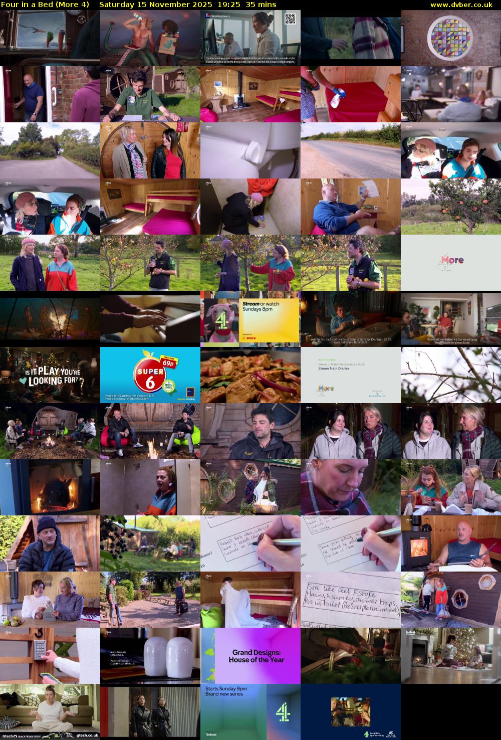 Four in a Bed (More 4) Saturday 15 November 2025 19:25 - 20:00