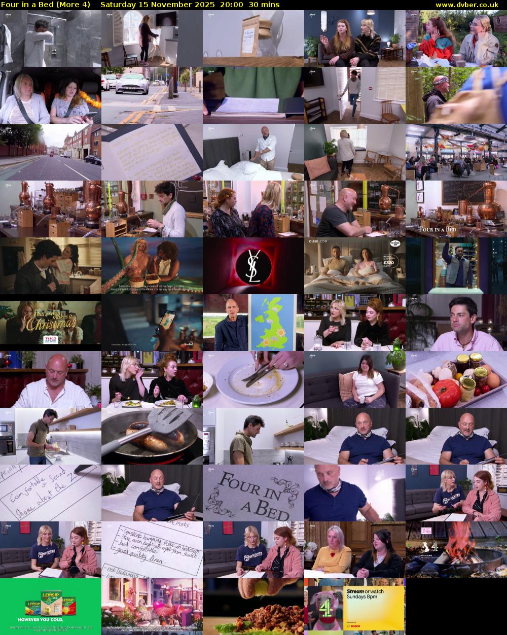 Four in a Bed (More 4) Saturday 15 November 2025 20:00 - 20:30