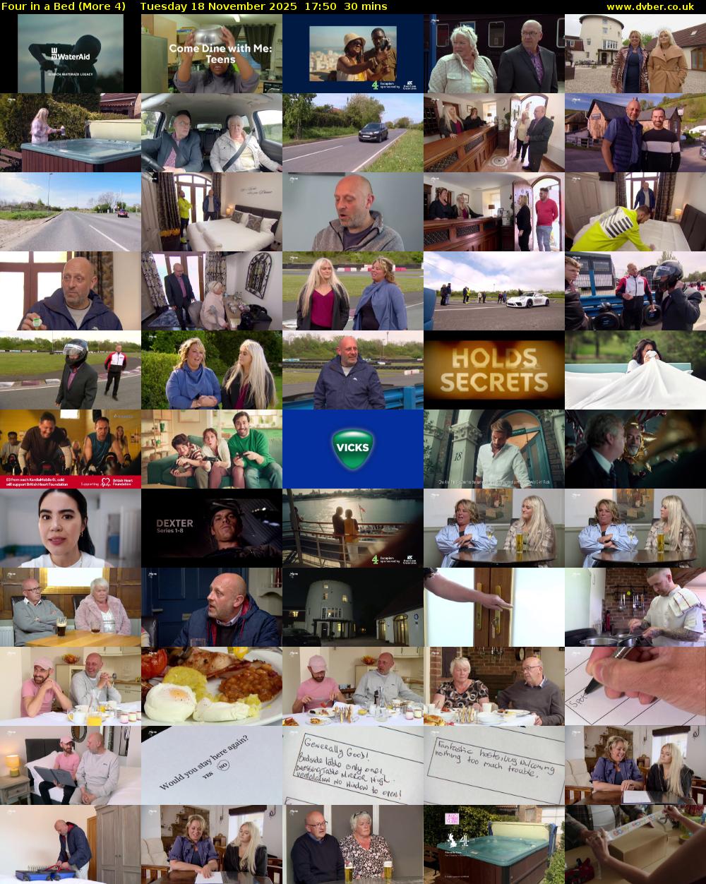 Four in a Bed (More 4) Tuesday 18 November 2025 17:50 - 18:20