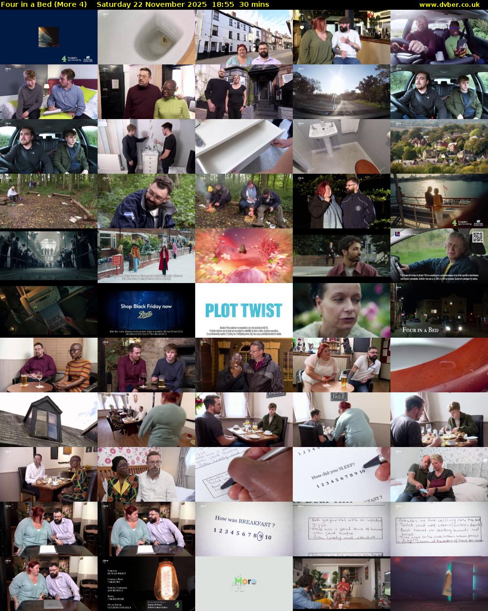 Four in a Bed (More 4) Saturday 22 November 2025 18:55 - 19:25