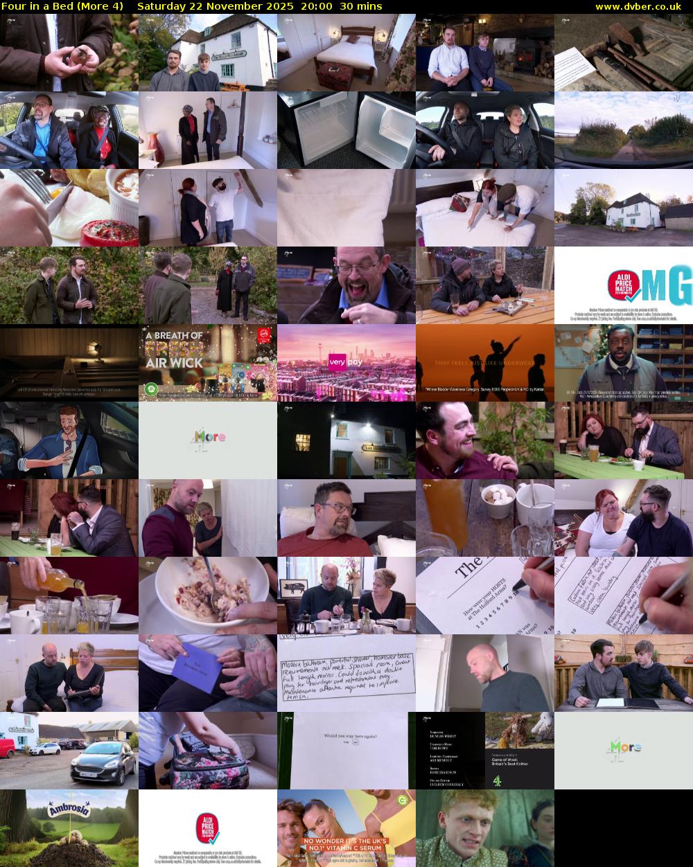 Four in a Bed (More 4) Saturday 22 November 2025 20:00 - 20:30