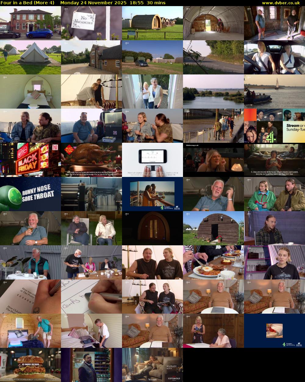 Four in a Bed (More 4) Monday 24 November 2025 18:55 - 19:25