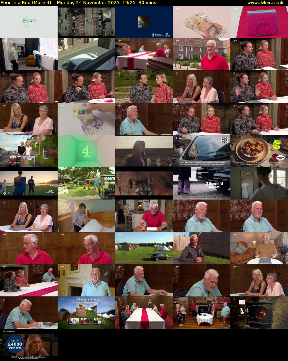 Four in a Bed (More 4) Monday 24 November 2025 19:25 - 19:55