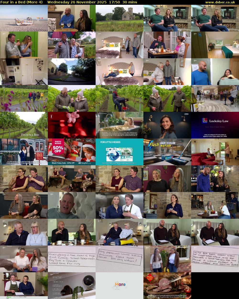 Four in a Bed (More 4) Wednesday 26 November 2025 17:50 - 18:20