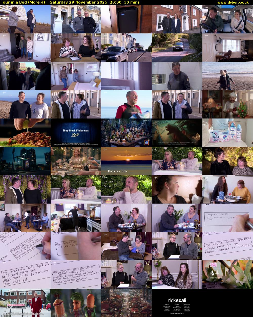 Four in a Bed (More 4) Saturday 29 November 2025 20:00 - 20:30