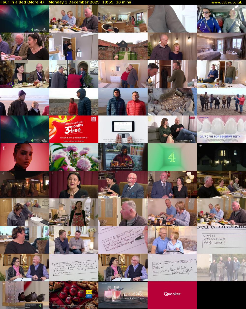 Four in a Bed (More 4) Monday 1 December 2025 18:55 - 19:25