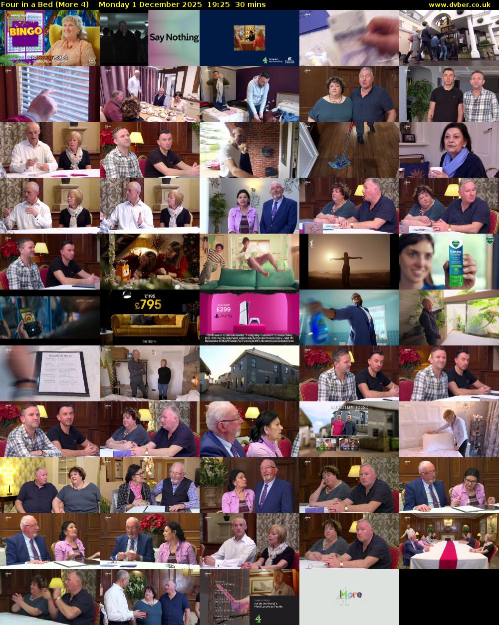 Four in a Bed (More 4) Monday 1 December 2025 19:25 - 19:55