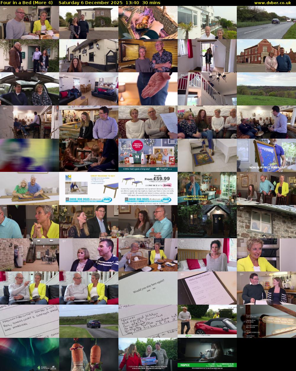 Four in a Bed (More 4) Saturday 6 December 2025 13:40 - 14:10