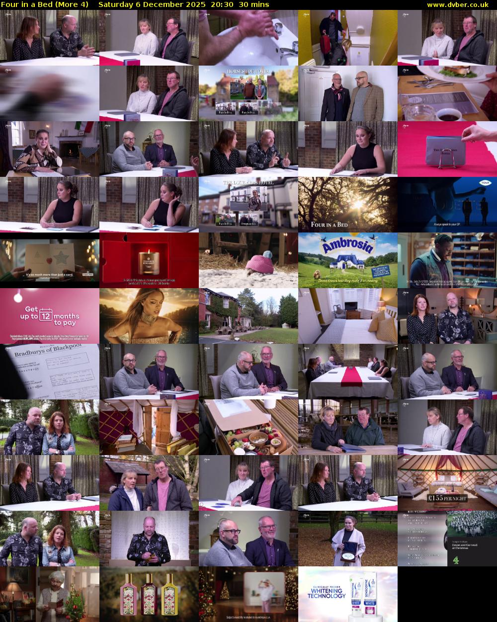 Four in a Bed (More 4) Saturday 6 December 2025 20:30 - 21:00