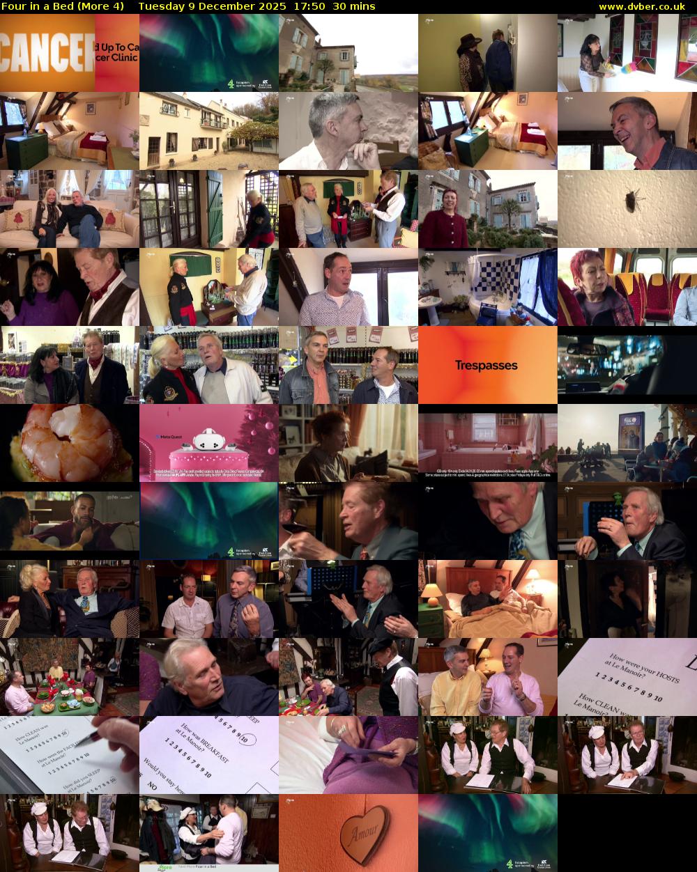 Four in a Bed (More 4) Tuesday 9 December 2025 17:50 - 18:20