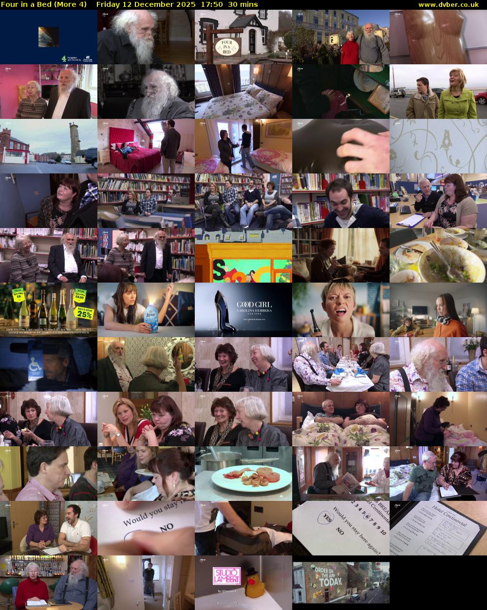 Four in a Bed (More 4) Friday 12 December 2025 17:50 - 18:20