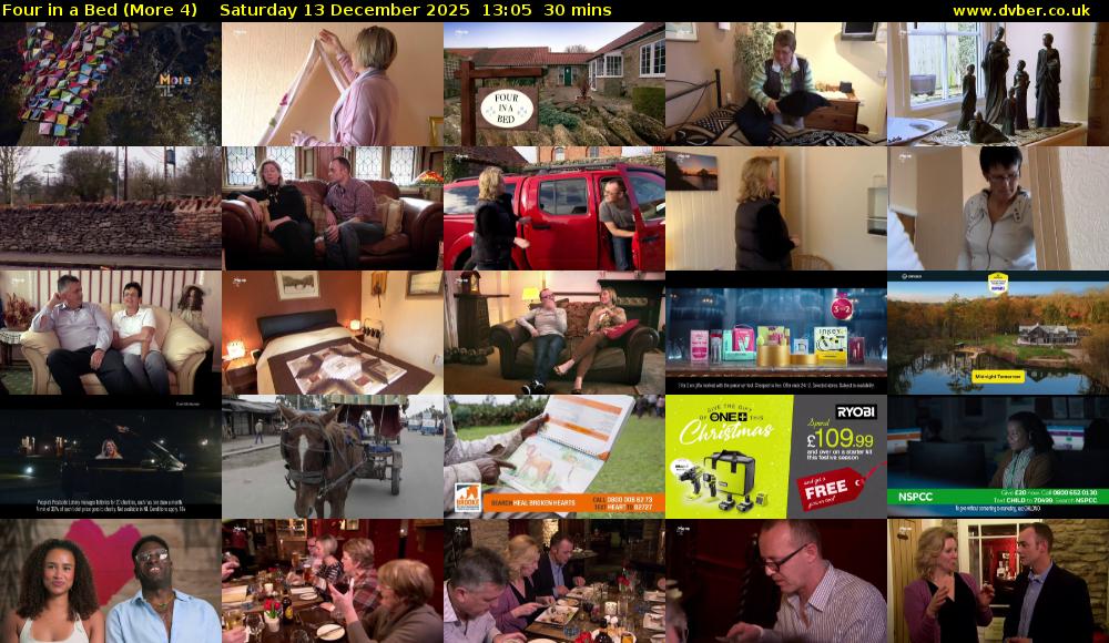 Four in a Bed (More 4) Saturday 13 December 2025 13:05 - 13:35