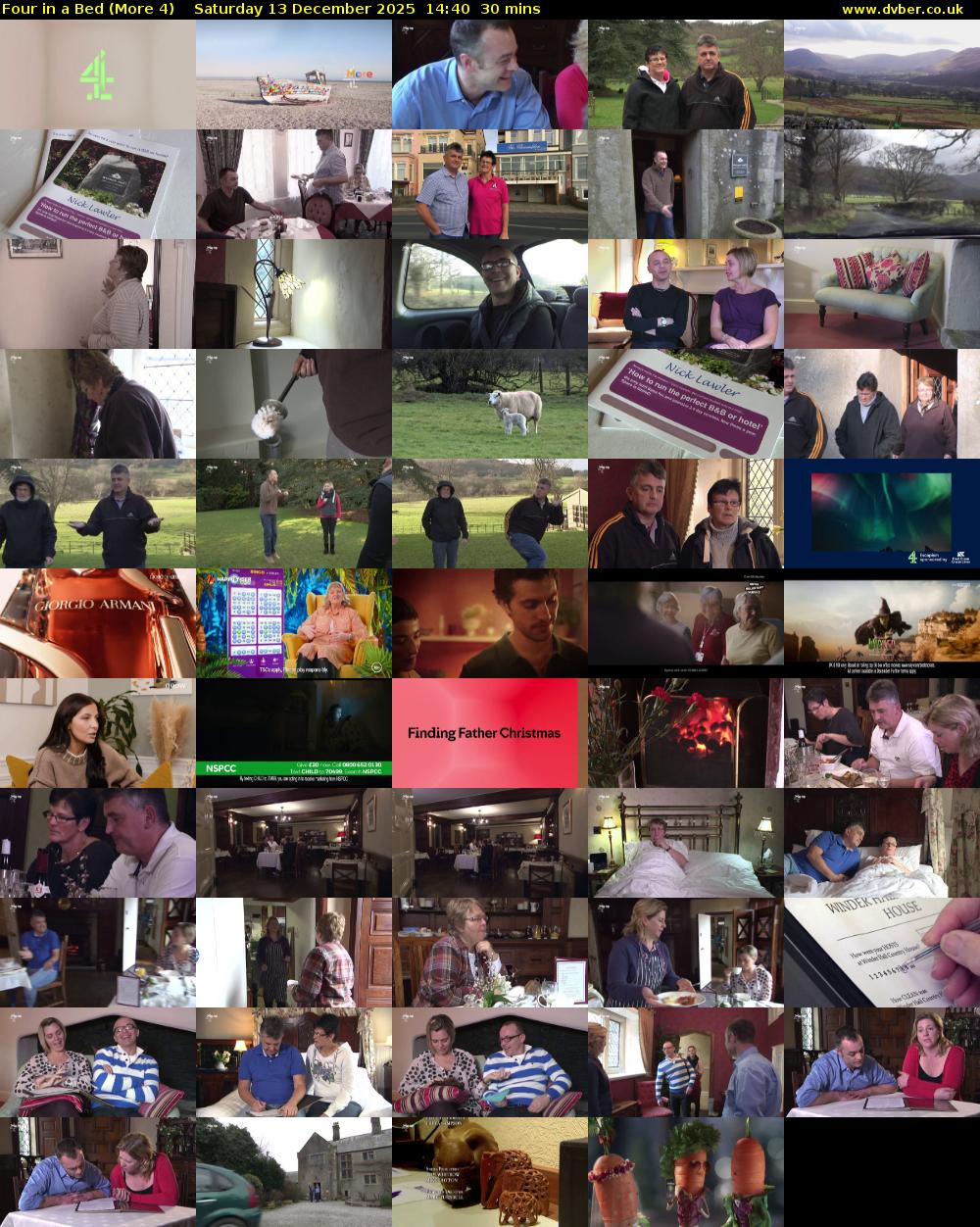 Four in a Bed (More 4) Saturday 13 December 2025 14:40 - 15:10