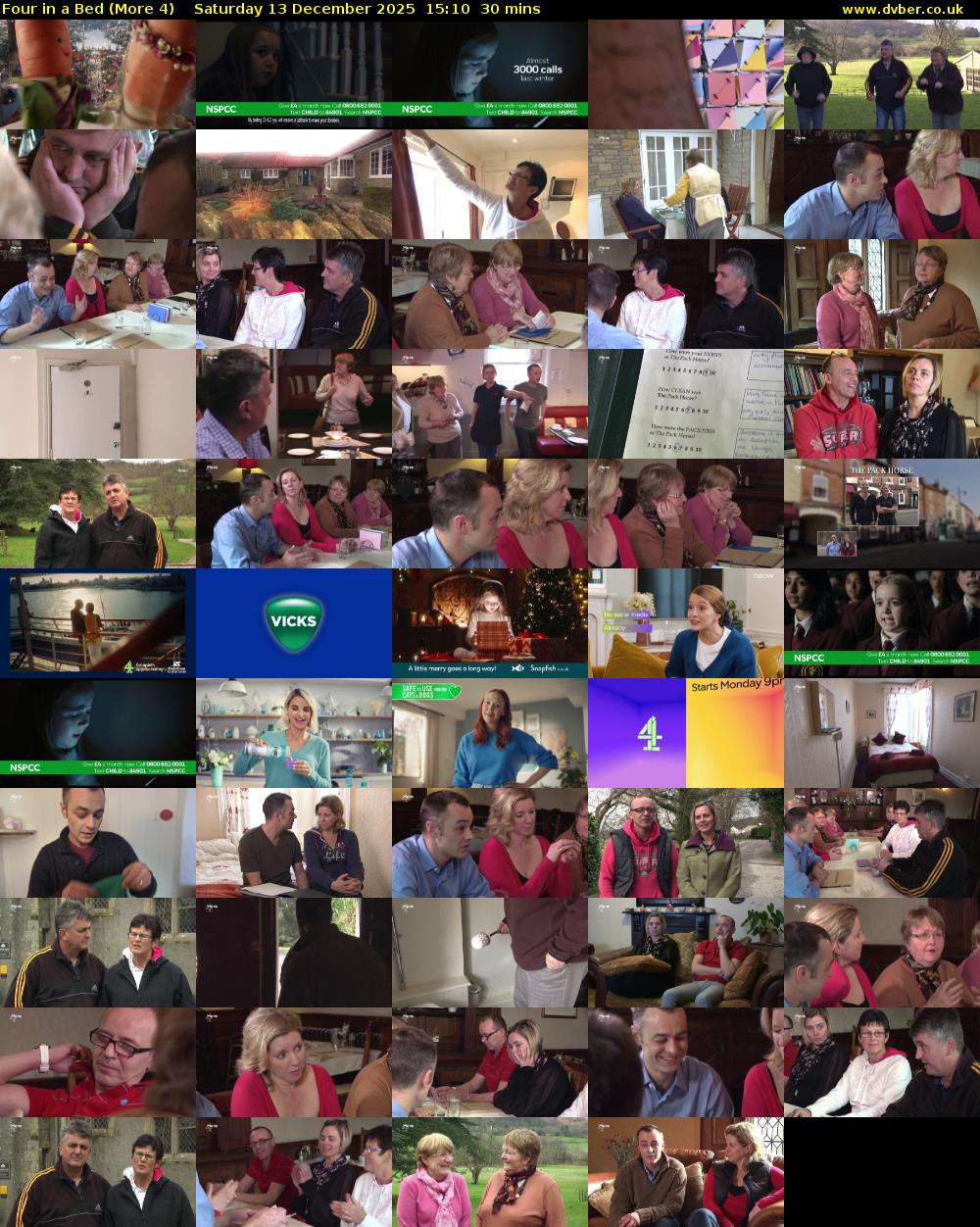 Four in a Bed (More 4) Saturday 13 December 2025 15:10 - 15:40