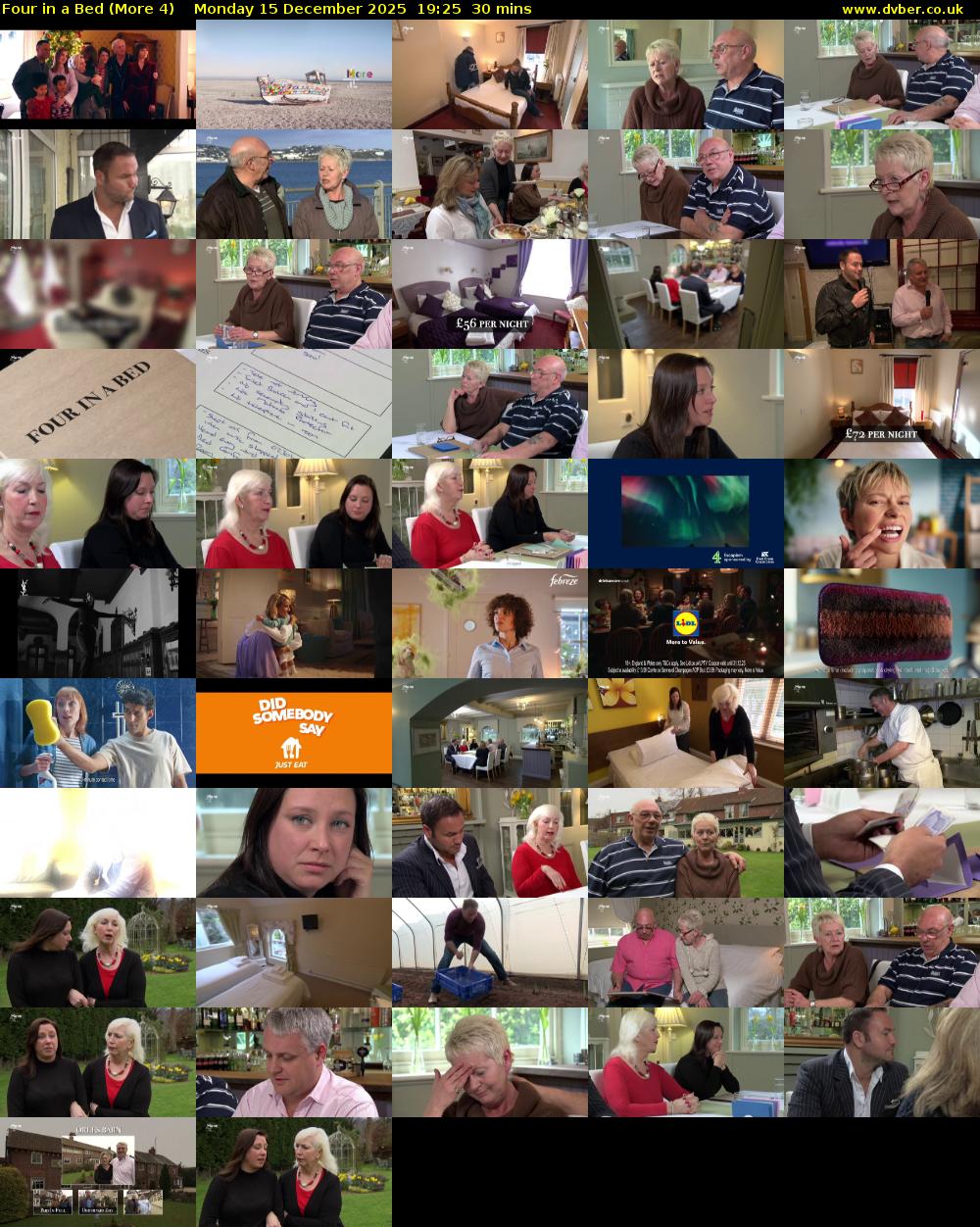 Four in a Bed (More 4) Monday 15 December 2025 19:25 - 19:55