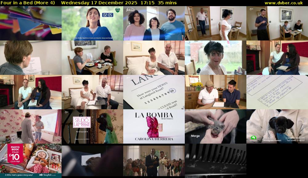 Four in a Bed (More 4) Wednesday 17 December 2025 17:15 - 17:50