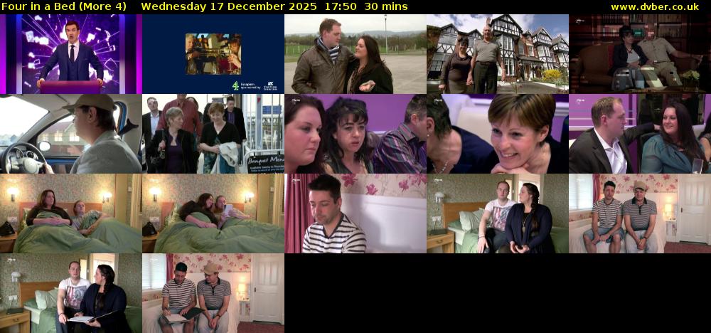 Four in a Bed (More 4) Wednesday 17 December 2025 17:50 - 18:20