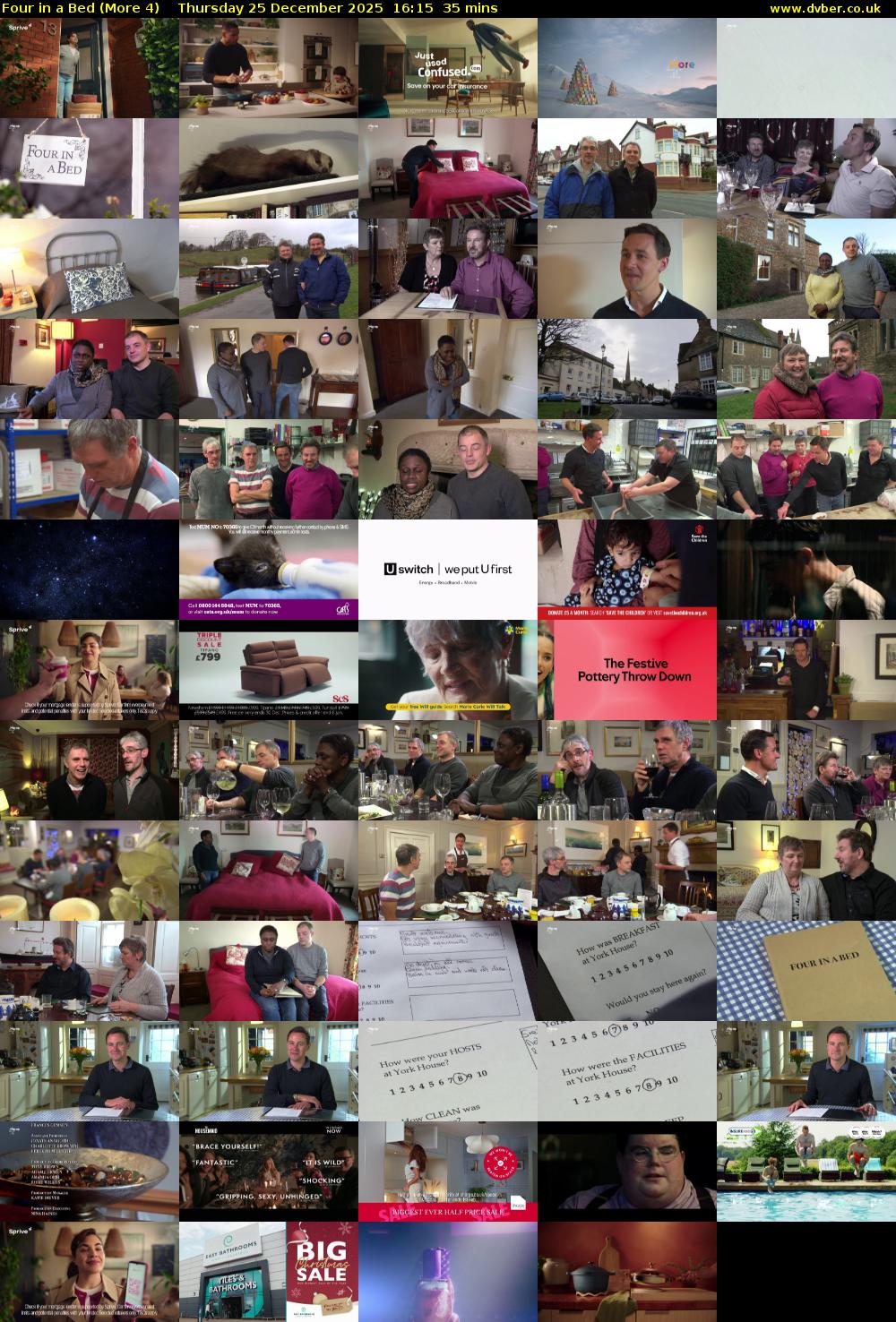 Four in a Bed (More 4) Thursday 25 December 2025 16:15 - 16:50