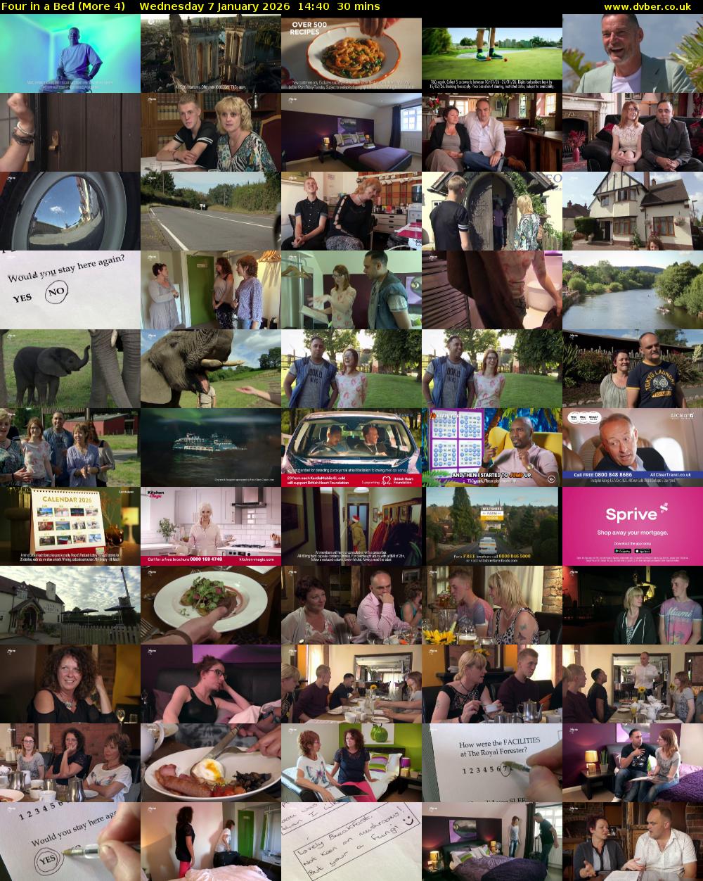 Four in a Bed (More 4) Wednesday 7 January 2026 14:40 - 15:10