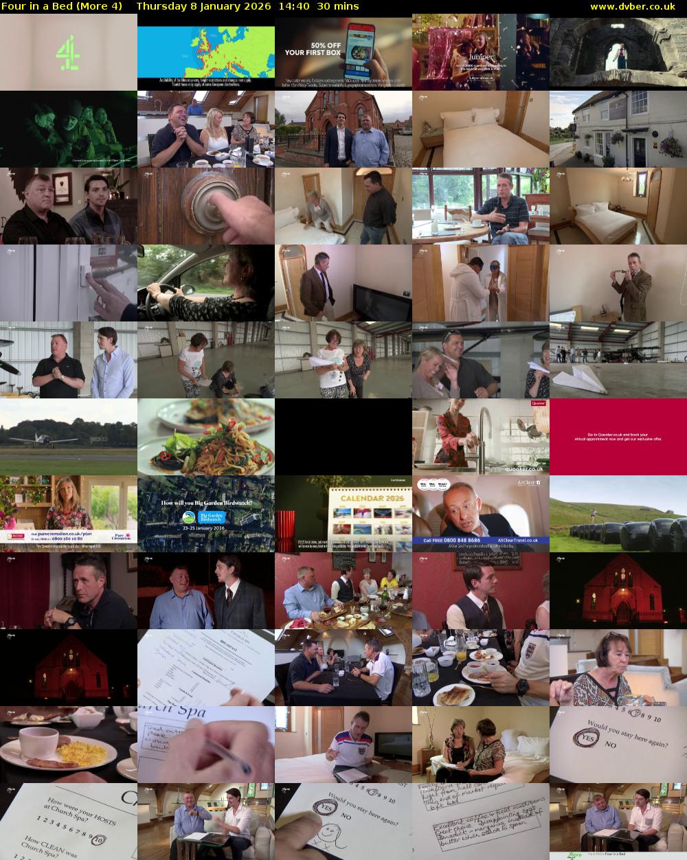 Four in a Bed (More 4) Thursday 8 January 2026 14:40 - 15:10