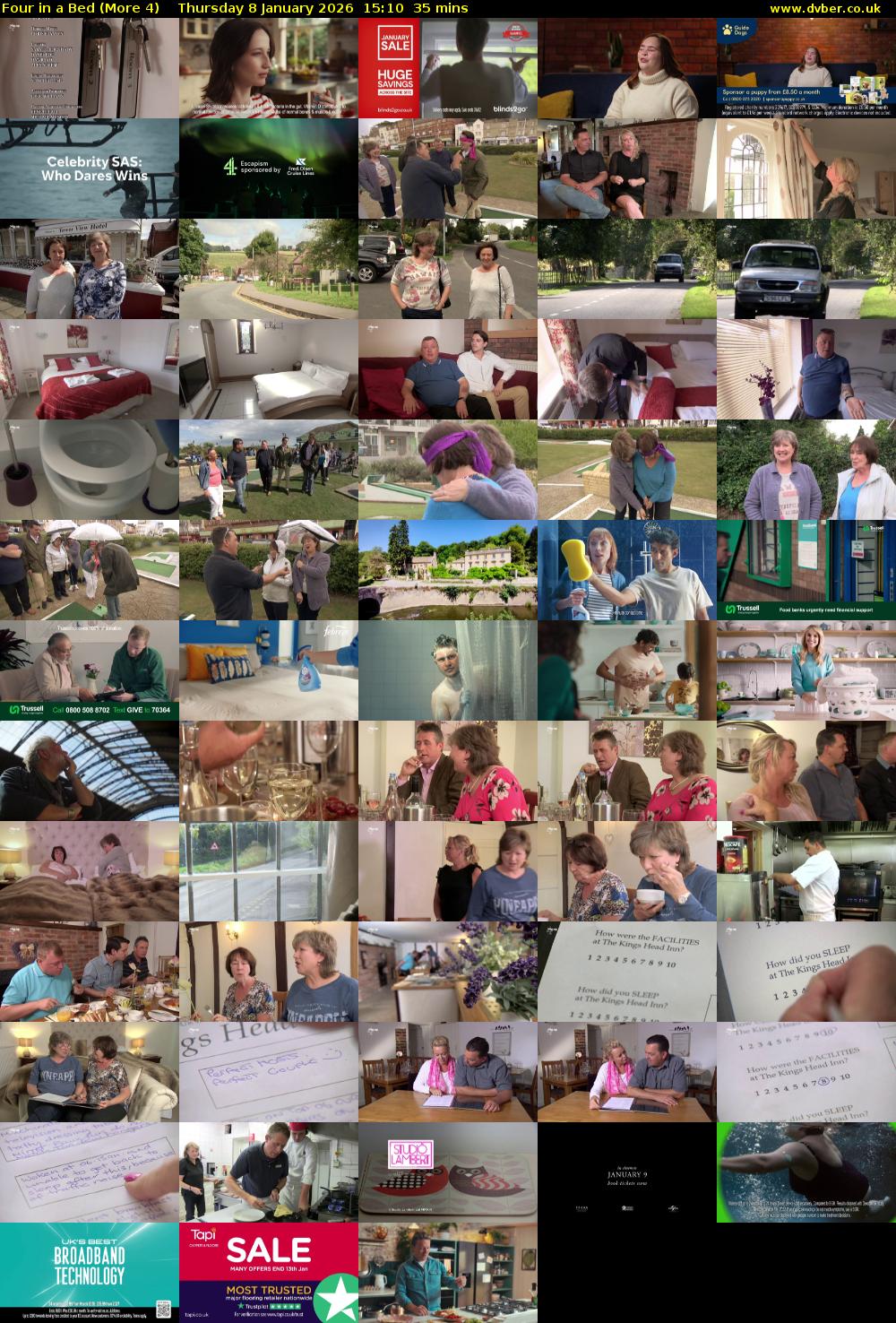 Four in a Bed (More 4) Thursday 8 January 2026 15:10 - 15:45